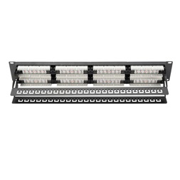 DIGITUS 19" 2U 48port Cat.6 kompakt fekete árnyékolatlan Patch Panel