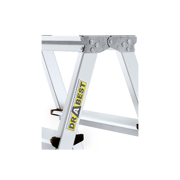 DRABEST HOME 2x7 lépcsős kétoldalon járható alumínium létra, fellépő, összecsukható