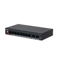 Dahua PFS3010-8GT-96-V2 1x 100/1000(Hi-PoE/PoE+/PoE)+7x 100/1000(PoE+/PoE)+2x gigabit uplink, 96W PoE switch