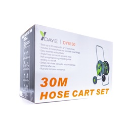 Daye DY6130 30m tömlőkocsi szett 1/2" csővel, szórófejjel és csatlakozókkal