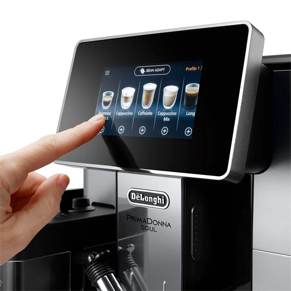 DeLonghi ECAM610.55.SB fekete-ezüst tejhabosítóval automata kávéfőző