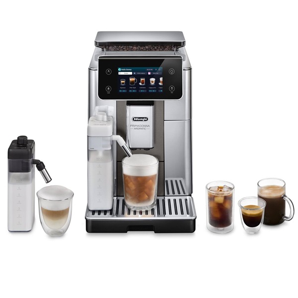 DeLonghi ECAM630.75.TSM PrimaDonna Aromatic titánium tejhabosítóval automata kávéfőző