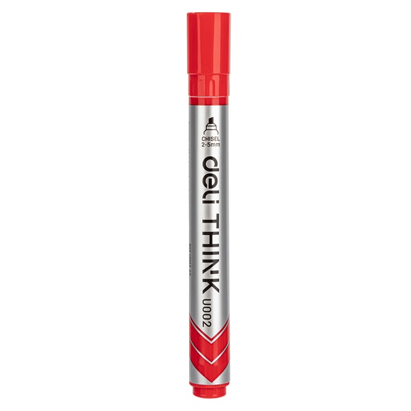 Deli 2-5 mm vágott piros tábla és flipchart marker