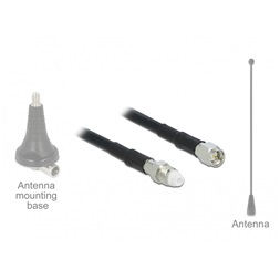 Delock 12437 Antenna kábel FME Jack > SMA Plug RG-58 1 m