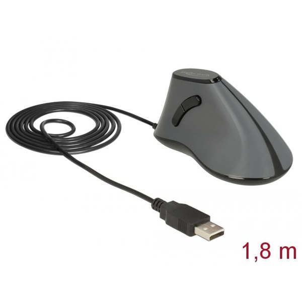 Delock 12527 5 gombos, ergonomikus, függoleges optikai USB egér