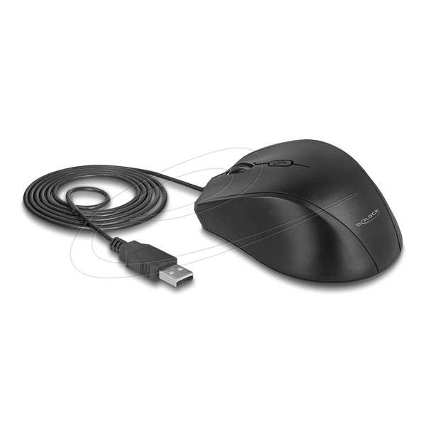 Delock 12548 Ergonomikus tervezésu, öt gombos, USB-s optikai egér - balkezeseknek