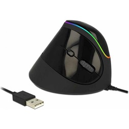 Delock 12597 Ergonómikus, függoleges USB egér - RGB kijelzovel