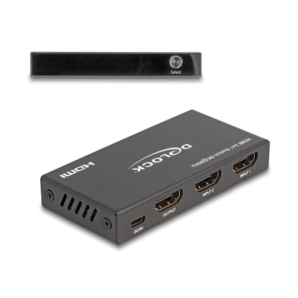 Delock 18607 2xHDMI in/1xHDMI out 8K 60 Hz HDMI HUB
