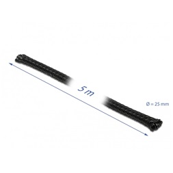 Delock 18851 Fonott kábelharisnya nyújtható 5 m x 25 mm fekete