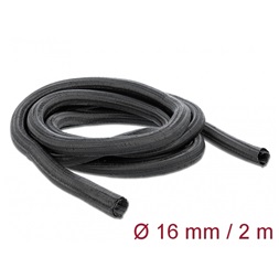 Delock 18854 Fonott kábelharisnya önzáródó 2 m x 16 mm fekete