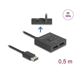 Delock 18906 DisplayPort kapcsoló 2 az 1-ben Kétirányú 8K