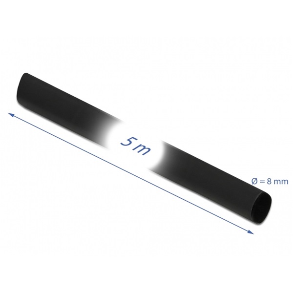 Delock 18937 Fekete zsugorcső 5 m x 8 mm