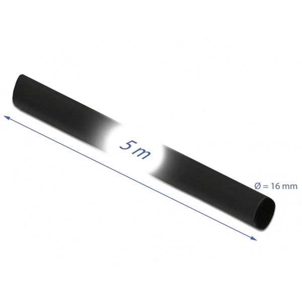 Delock 18940 Fekete zsugorcső 5 m x 16 mm