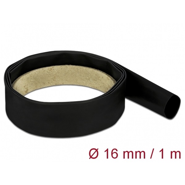 Delock 18976 Fekete zsugorcső 1 m x 16 mm