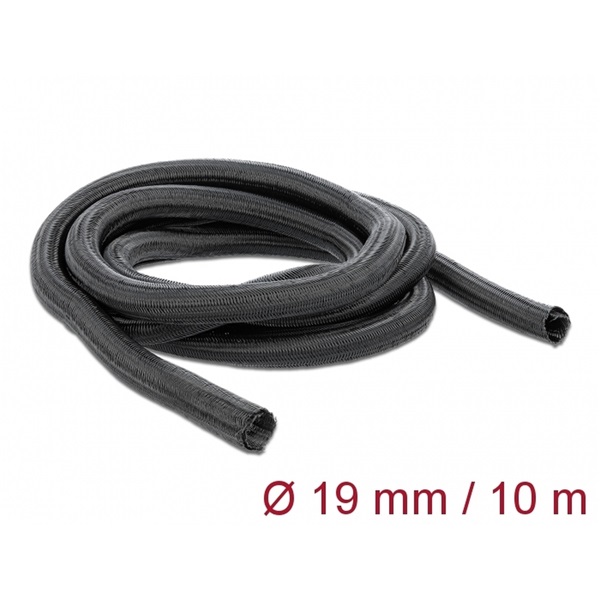 Delock 19046 Fonott kábelharisnya önzáródó 10 m x 19 mm fekete