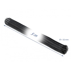 Delock 19055 Fonott kábelharisnya tépőzárral 5 m x 32 mm fekete