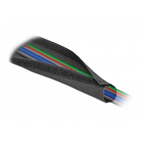 Delock 19190 Szőtt tépőzáras karmantyú 5 m x 20 mm-es, fekete