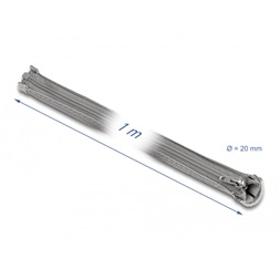 Delock 20824 1mx20mm szürke hőálló zipzáras fonott kábelharisnya