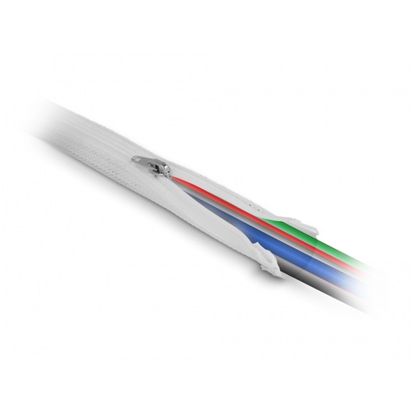 Delock 20833 3mx20mm fehér hőálló zipzáras fonott kábelharisnya