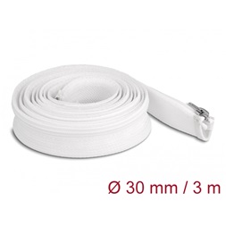 Delock 20834 3mx30mm fehér hőálló zipzáras fonott kábelharisnya