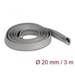Delock 20836 3mx20mm szürke hőálló zipzáras fonott kábelharisnya