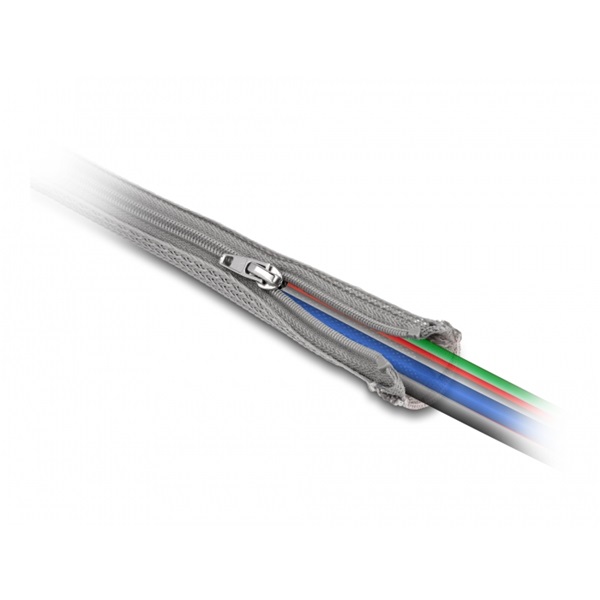 Delock 20836 3mx20mm szürke hőálló zipzáras fonott kábelharisnya