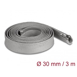Delock 20837 3mx30mm szürke hőálló zipzáras fonott kábelharisnya