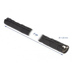 Delock 20846 hőálló EMI Shielding 1mx20mm fekete zipzáras fonott kábelharisnya