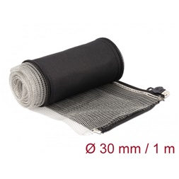 Delock 20848 hőálló EMI Shielding 1mx30mm fekete zipzáras fonott kábelharisnya