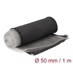 Delock 20849 hőálló EMI Shielding 1mx50mm fekete zipzáras fonott kábelharisnya