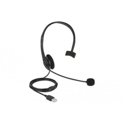 Delock 27177 ultrakönnyű USB fekete mono headset
