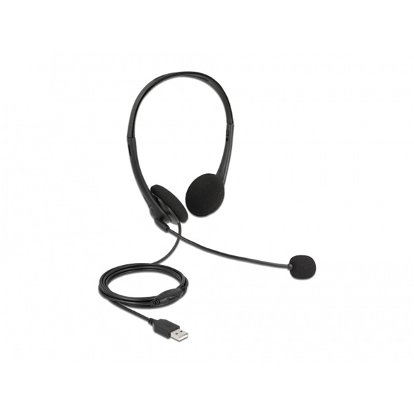 Delock 27179 USB sztereó fejhallgató hangero szabályozóval