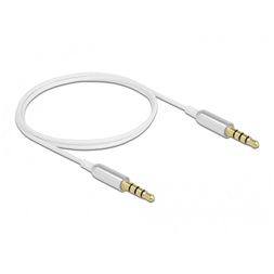 Delock 66073 4tűs 3,5mm Jack apa > apa 50cm fehér összekötő kábel