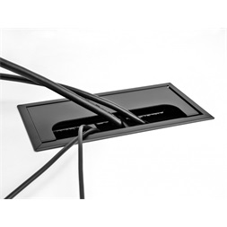 Delock 66855 80x80x28mm asztalba szerelhető kefés fekete kábelrendező
