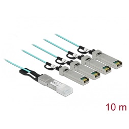 Delock 84073 10m QSFP+ - 4xSFP+ aktív optikai kábel