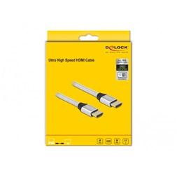 Delock 85365 50cm Ultra nagy sebességű HDMI 48Gbps 8K 60Hz ezüst kábel