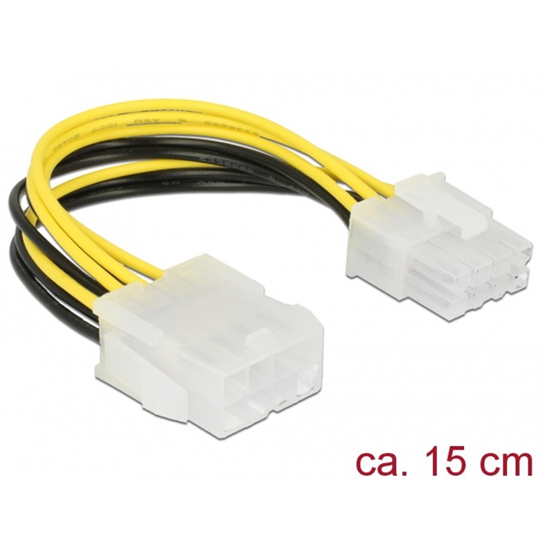 Delock 85451 15cm 8 érintkezos EPS apa-anya bővítőkábel