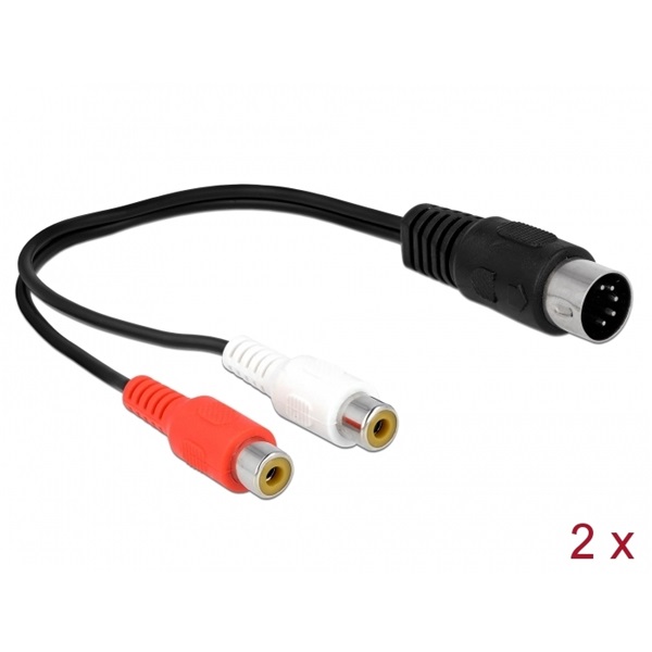 Delock 85835 20cm DIN dióda 5-tűs/2xRCA anya kábel