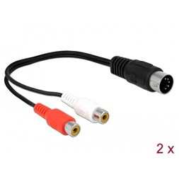 Delock 85835 20cm DIN dióda 5-tűs/2xRCA anya kábel