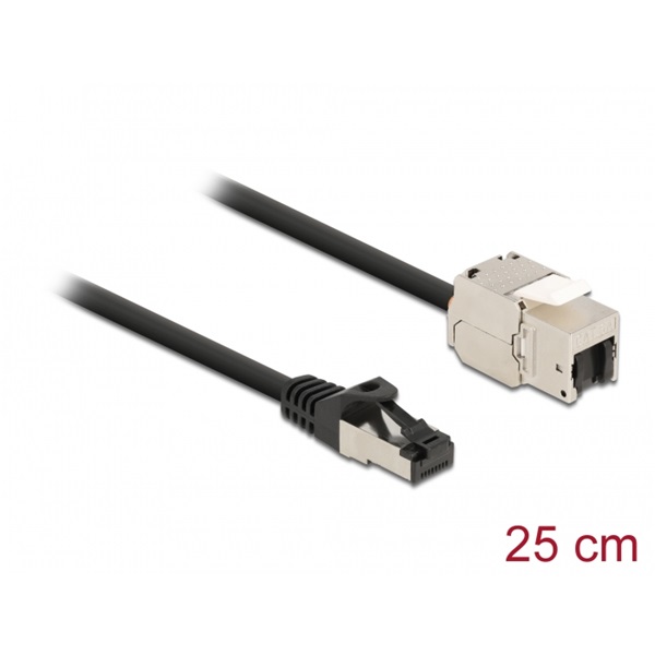 Delock 87022 25cm Cat.6A RJ45 apa - Keystone modulos RJ45 anya kábel