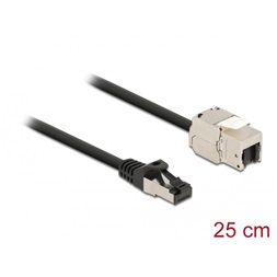 Delock 87022 25cm Cat.6A RJ45 apa - Keystone modulos RJ45 anya kábel
