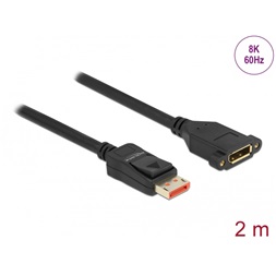 Delock 87097 2m DisplayPort 8K 60Hz apa - rögzíthető anya hosszabbító kábel