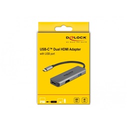 Delock 87780 USB-C - 2xHDMI 4K 60Hz/USB adapter