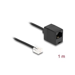 Delock 88092 1m RJ11 apa - RJ45 anya fekete telefon kábel