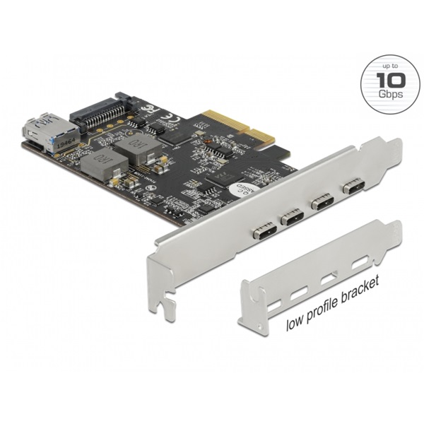 Delock 90059 4xUSB-C + 1xUSB-A 3.2 PCI Express x4 kártya