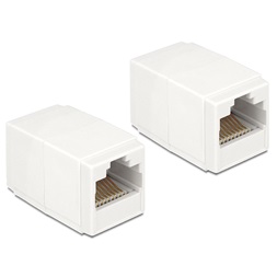Delock 86249 Adapter, RJ45-aljzat > RJ45-aljzat, Cat.6 UTP kompakt fehér
