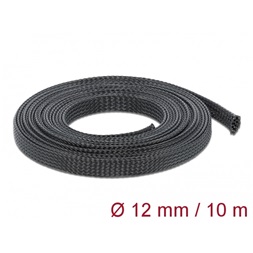 Delock 18902 Fonott kábelharisnya nyújtható 10 m x 12 mm fekete