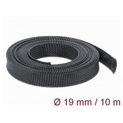 Delock 18903 Fonott kábelharisnya nyújtható 10 m x 19 mm fekete