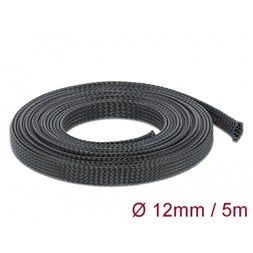 Delock 18849 Fonott kábelharisnya nyújtható 5 m x 12 mm fekete