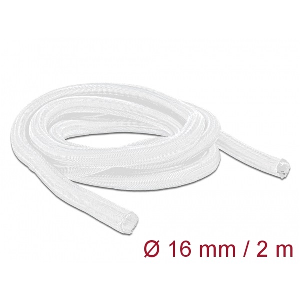 Delock 20699 Fonott kábelharisnya önzáródó 2 m x 16 mm fehér